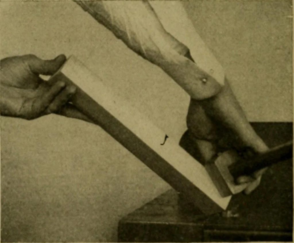 An illustration from Woodwork for the grades, for use in manual training classes; fully illustrated with three hundred half-tone engravings from actual shop practice, and many working drawings of educational shop problems, 1913, leaf 51