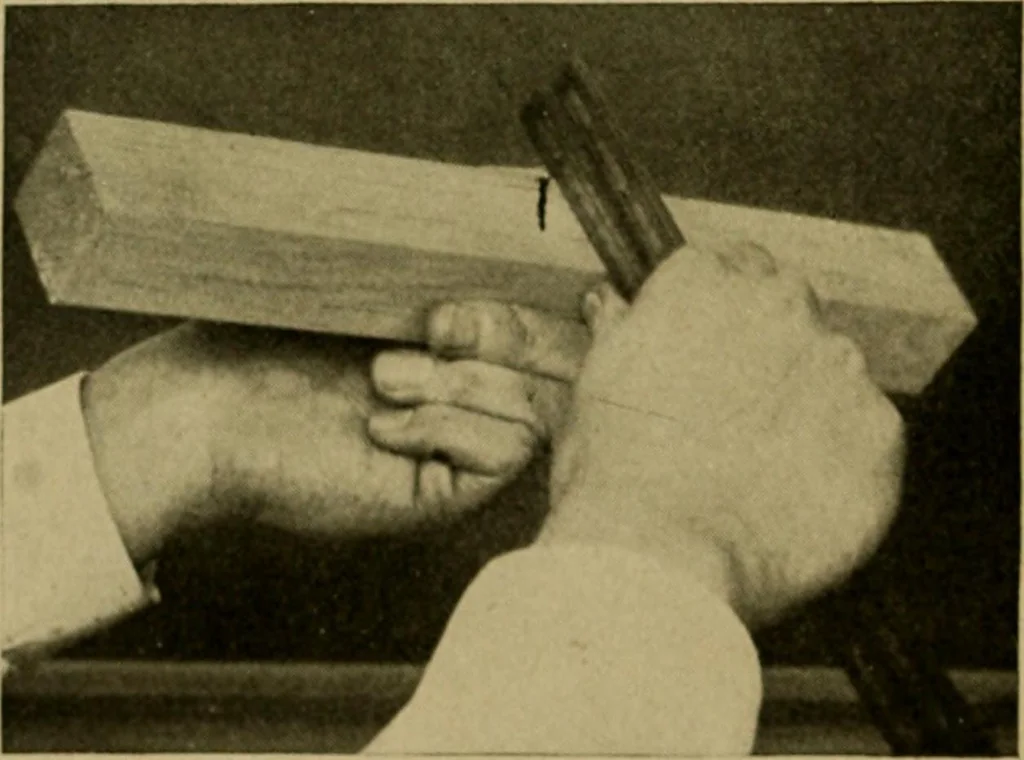 An illustration from Woodwork for the grades, for use in manual training classes; fully illustrated with three hundred half-tone engravings from actual shop practice, and many working drawings of educational shop problems, 1913, leaf 53