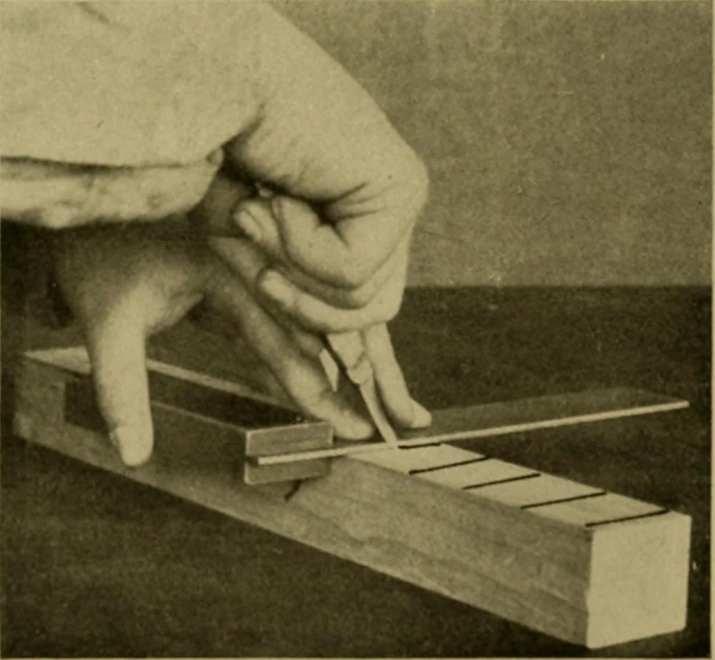An illustration from Woodwork for the grades, for use in manual training classes; fully illustrated with three hundred half-tone engravings from actual shop practice, and many working drawings of educational shop problems, 1913, leaf 57