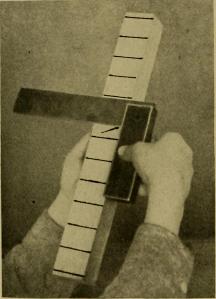An illustration from Woodwork for the grades, for use in manual training classes; fully illustrated with three hundred half-tone engravings from actual shop practice, and many working drawings of educational shop problems, 1913, leaf 59