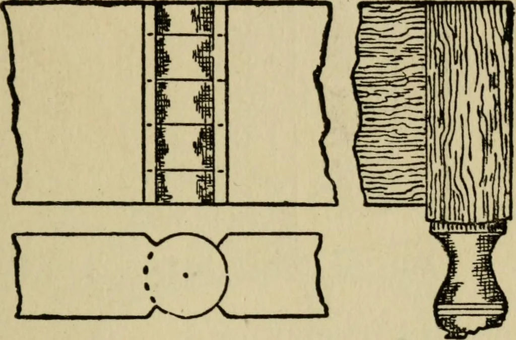 An illustration from Woodwork joints; how they are set out, how made and where used; with four hundred and thirty illustrations and a complete index of eleven hundred references, 1921, leaf 118