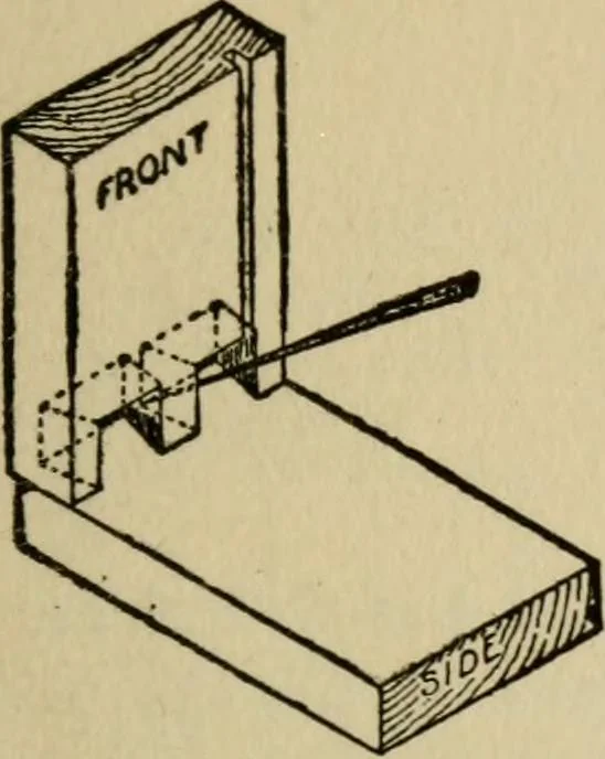An illustration from Woodwork joints; how they are set out, how made and where used; with four hundred and thirty illustrations and a complete index of eleven hundred references, 1921, leaf 134