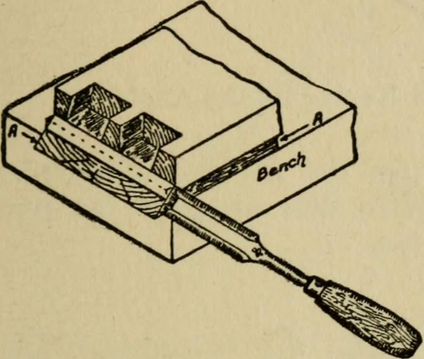 An illustration from Woodwork joints; how they are set out, how made and where used; with four hundred and thirty illustrations and a complete index of eleven hundred references, 1921, leaf 140