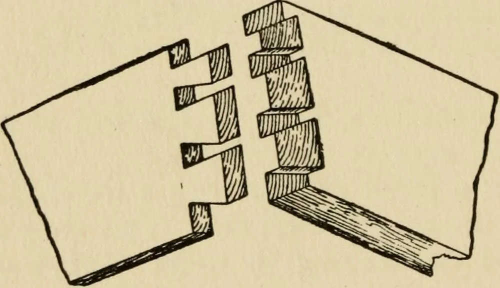 An illustration from Woodwork joints; how they are set out, how made and where used; with four hundred and thirty illustrations and a complete index of eleven hundred references, 1921, leaf 143