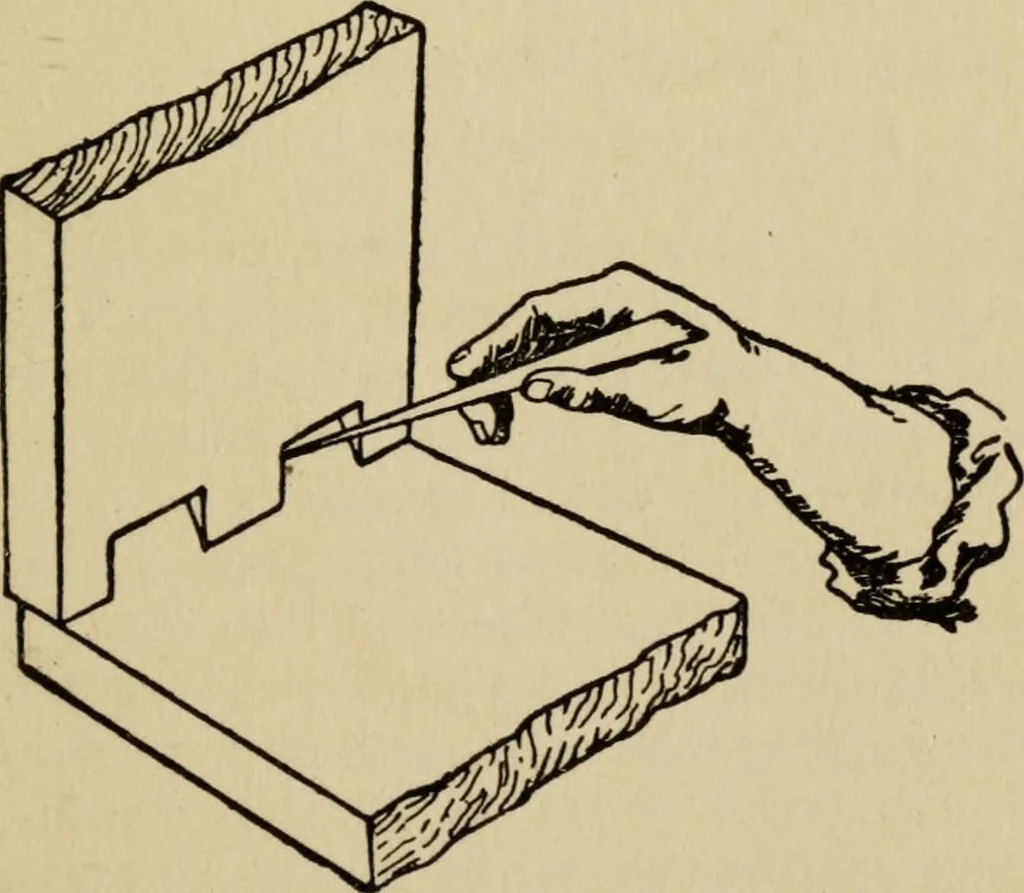 An illustration from Woodwork joints; how they are set out, how made and where used; with four hundred and thirty illustrations and a complete index of eleven hundred references, 1921, leaf 148