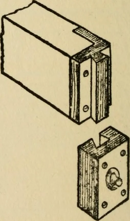 An illustration from Woodwork joints; how they are set out, how made and where used; with four hundred and thirty illustrations and a complete index of eleven hundred references, 1921, leaf 175