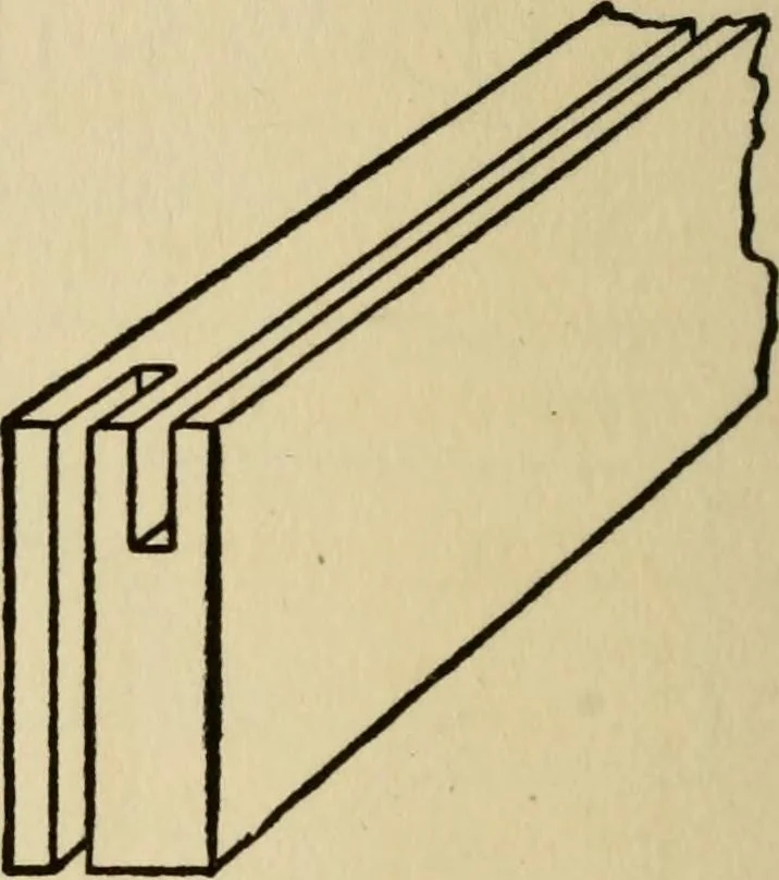 An illustration from Woodwork joints; how they are set out, how made and where used; with four hundred and thirty illustrations and a complete index of eleven hundred references, 1921, leaf 183