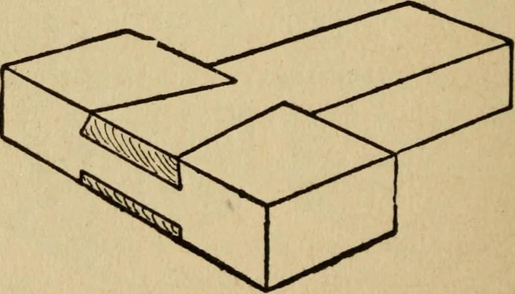 An illustration from Woodwork joints; how they are set out, how made and where used; with four hundred and thirty illustrations and a complete index of eleven hundred references, 1921, leaf 205