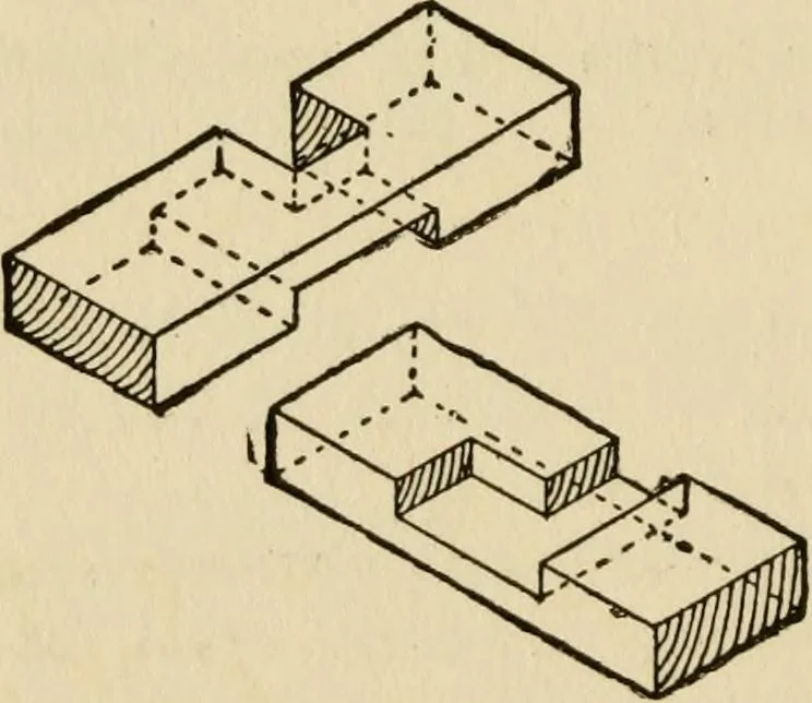 An illustration from Woodwork joints; how they are set out, how made and where used; with four hundred and thirty illustrations and a complete index of eleven hundred references, 1921, leaf 29