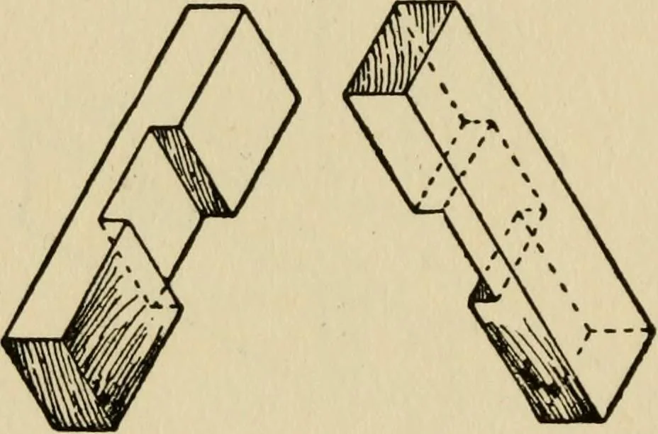 An illustration from Woodwork joints; how they are set out, how made and where used; with four hundred and thirty illustrations and a complete index of eleven hundred references, 1921, leaf 33