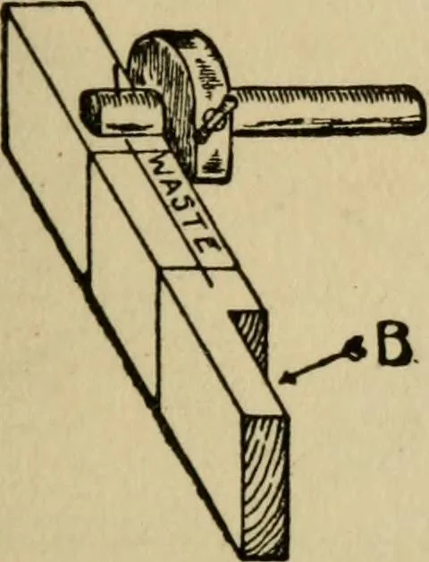 An illustration from Woodwork joints; how they are set out, how made and where used; with four hundred and thirty illustrations and a complete index of eleven hundred references, 1921, leaf 34