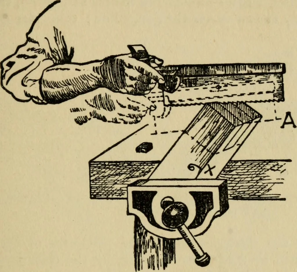 An illustration from Woodwork joints; how they are set out, how made and where used; with four hundred and thirty illustrations and a complete index of eleven hundred references, 1921, leaf 44