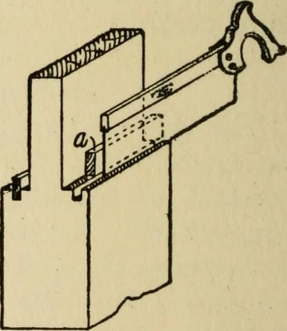 An illustration from Woodwork joints; how they are set out, how made and where used; with four hundred and thirty illustrations and a complete index of eleven hundred references, 1921, leaf 61