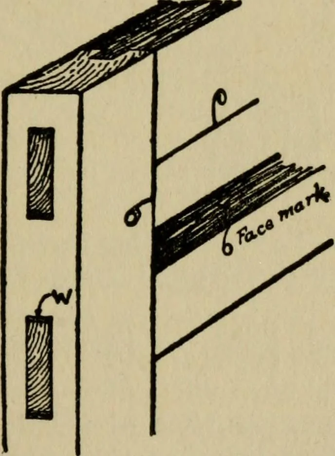 An illustration from Woodwork joints; how they are set out, how made and where used; with four hundred and thirty illustrations and a complete index of eleven hundred references, 1921, leaf 78