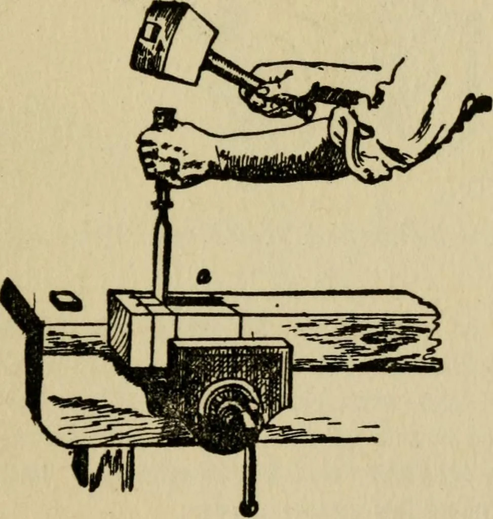 An illustration from Woodwork joints; how they are set out, how made and where used; with four hundred and thirty illustrations and a complete index of eleven hundred references, 1921, leaf 84