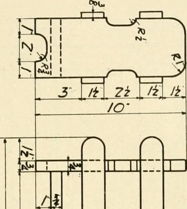 An illustration from Woodwork and mechanical drawing, 1914, leaf 104