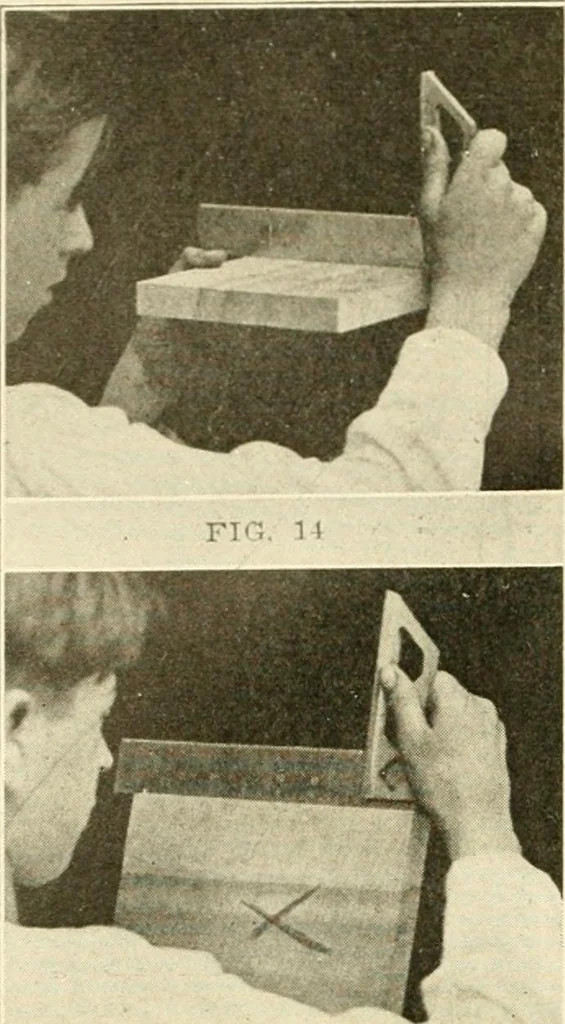 An illustration from Woodwork and mechanical drawing, 1914, leaf 15