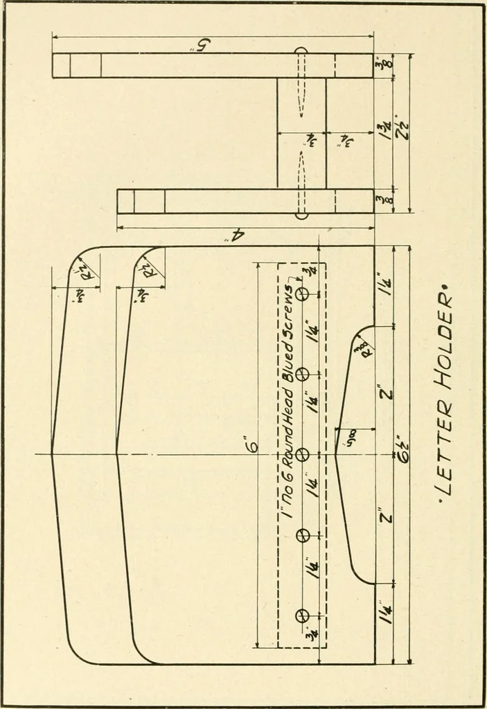 An illustration from Woodwork and mechanical drawing, 1914, leaf 93