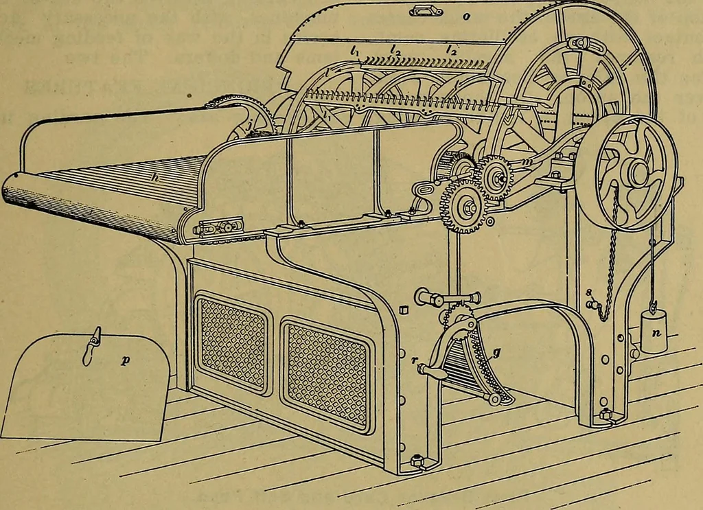 An illustration from Woolen and worsted fabrics glossary; containing instructions for the manufacture of every known grade and variety of woolen and worsted fabrics .., 1914, leaf 20