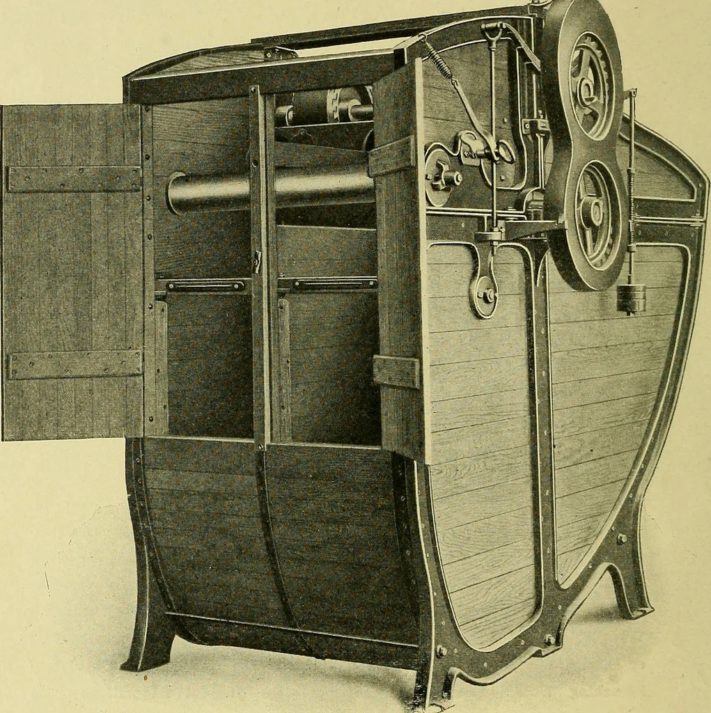 An illustration from Woolen and worsted finishing; a practical manual of instruction in the methods and machinery used in finishing woolen and worsted goods in general, and the processes involved in the special treatment of all types of standard fabrics, 1909, leaf 13