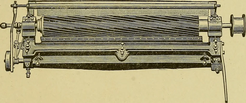 An illustration from Woolen and worsted finishing; a practical manual of instruction in the methods and machinery used in finishing woolen and worsted goods in general, and the processes involved in the special treatment of all types of standard fabrics, 1909, leaf 144
