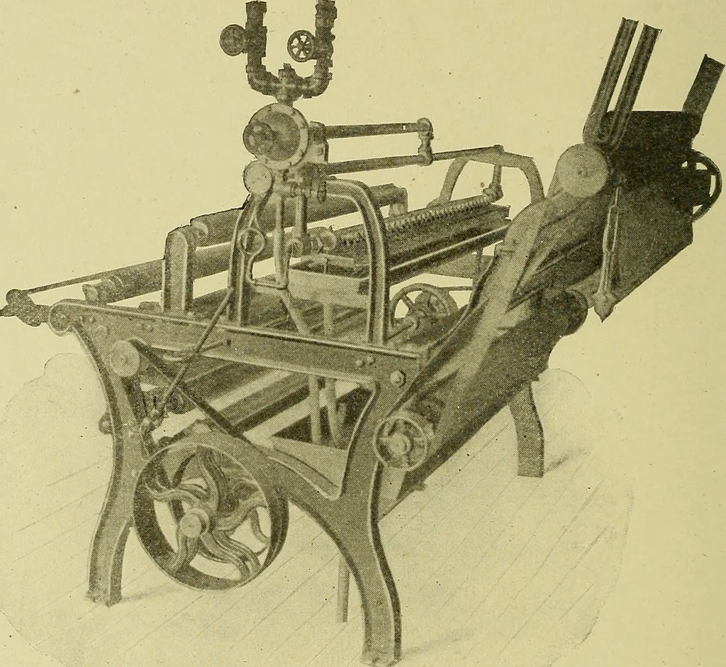 An illustration from Woolen and worsted finishing; a practical manual of instruction in the methods and machinery used in finishing woolen and worsted goods in general, and the processes involved in the special treatment of all types of standard fabrics, 1909, leaf 173