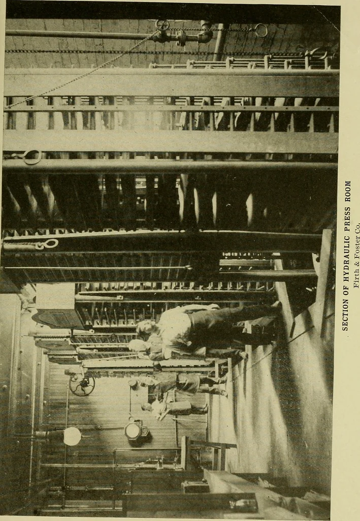 An illustration from Woolen and worsted finishing; a practical manual of instruction in the methods and machinery used in finishing woolen and worsted goods in general, and the processes involved in the special treatment of all types of standard fabrics, 1909, leaf 192