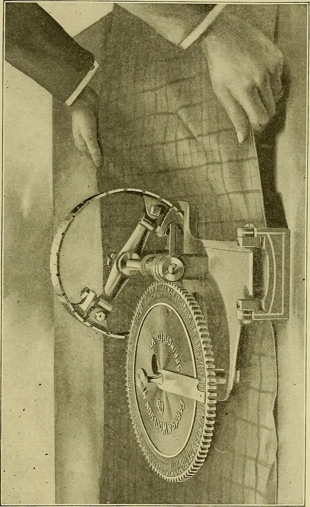 An illustration from Woolen and worsted finishing; a practical manual of instruction in the methods and machinery used in finishing woolen and worsted goods in general, and the processes involved in the special treatment of all types of standard fabrics, 1909, leaf 202