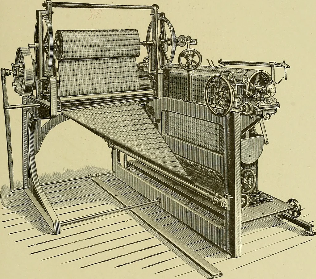 An illustration from Woolen and worsted finishing; a practical manual of instruction in the methods and machinery used in finishing woolen and worsted goods in general, and the processes involved in the special treatment of all types of standard fabrics, 1909, leaf 204