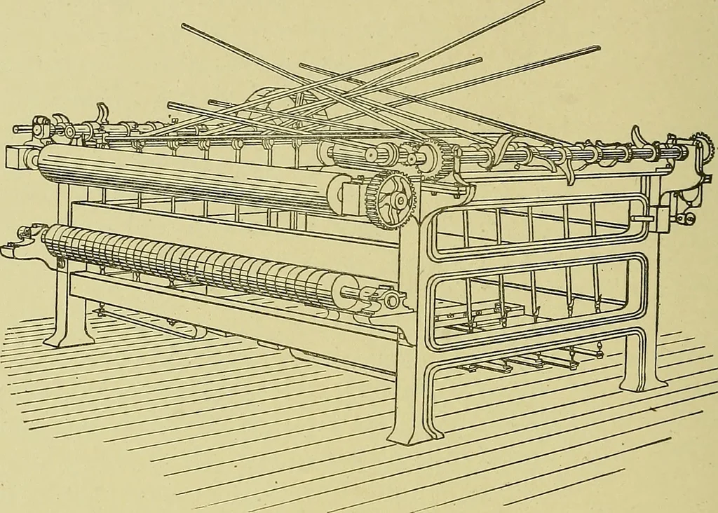 An illustration from Woolen and worsted finishing; a practical manual of instruction in the methods and machinery used in finishing woolen and worsted goods in general, and the processes involved in the special treatment of all types of standard fabrics, 1909, leaf 227