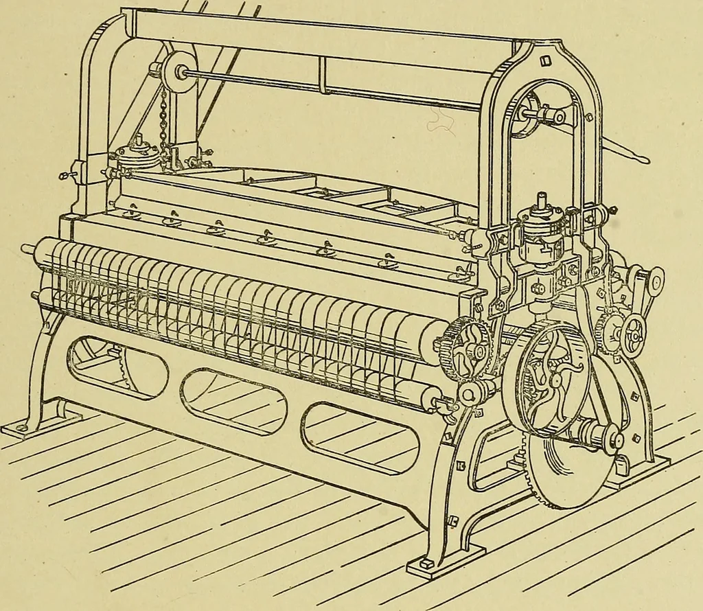 An illustration from Woolen and worsted finishing; a practical manual of instruction in the methods and machinery used in finishing woolen and worsted goods in general, and the processes involved in the special treatment of all types of standard fabrics, 1909, leaf 234