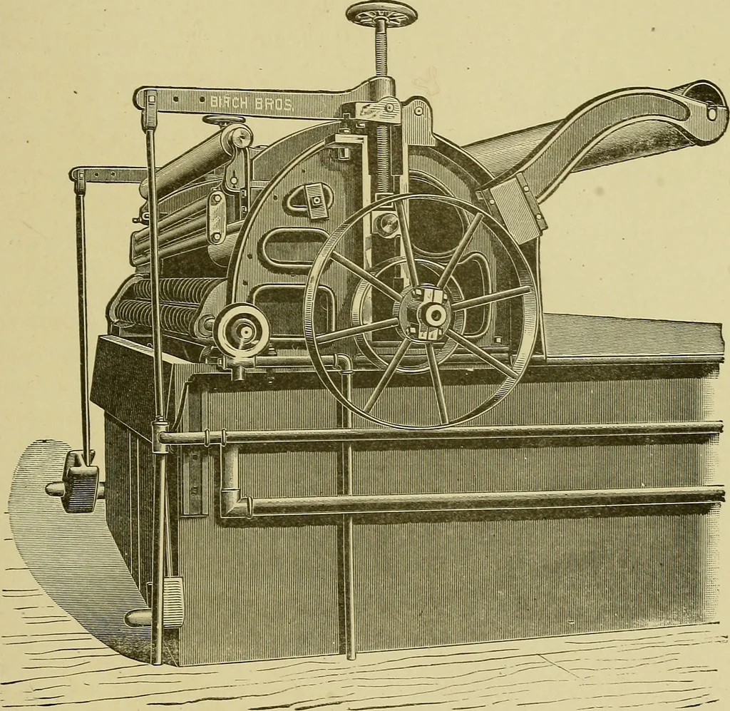 An illustration from Woolen and worsted finishing; a practical manual of instruction in the methods and machinery used in finishing woolen and worsted goods in general, and the processes involved in the special treatment of all types of standard fabrics, 1909, leaf 258