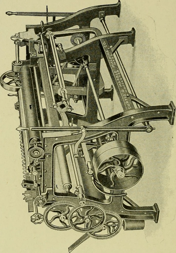 An illustration from Woolen and worsted finishing; a practical manual of instruction in the methods and machinery used in finishing woolen and worsted goods in general, and the processes involved in the special treatment of all types of standard fabrics, 1909, leaf 265