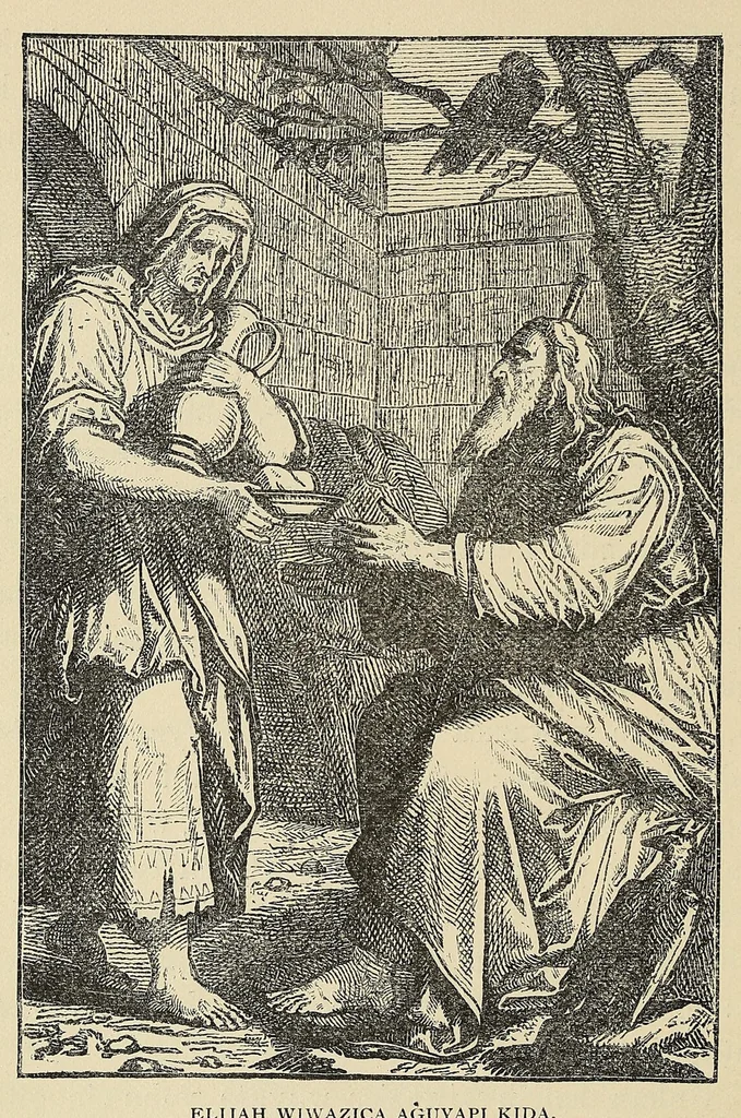 An illustration from Woonspe itakihna. Precept upon precept: tr. into the Dakota language, 1889, leaf 116