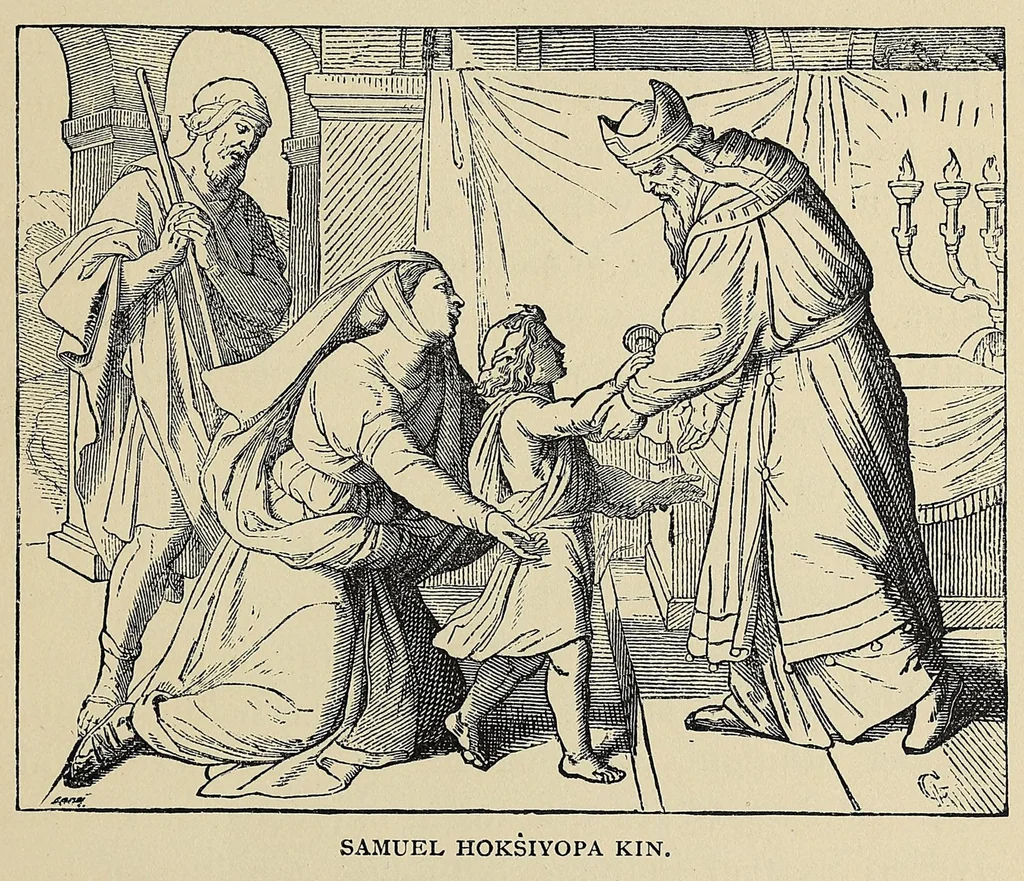An illustration from Woonspe itakihna. Precept upon precept: tr. into the Dakota language, 1889, leaf 13