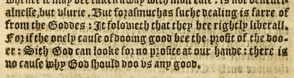 An illustration from The woorke of the excellent philosopher Lucius Annaeus Seneca concerning benefyting : that is too say the dooing, receyuing, and requyting of good turnes, 1578, leaf 108