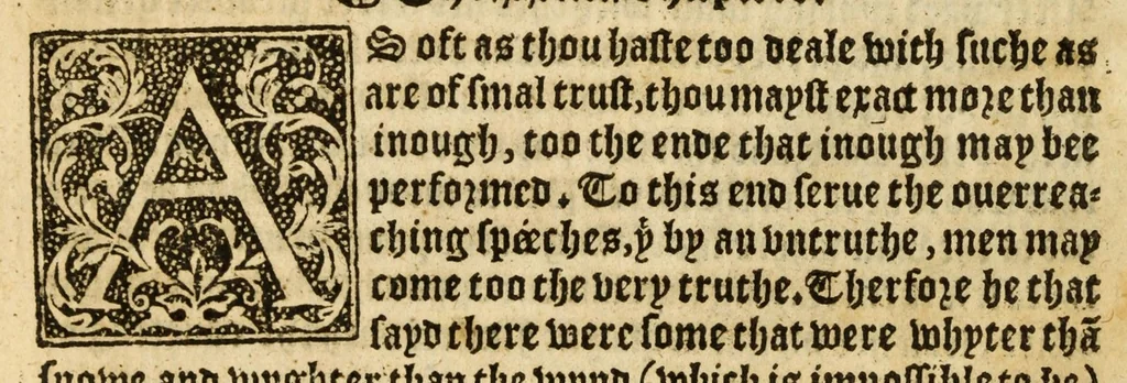 An illustration from The woorke of the excellent philosopher Lucius Annaeus Seneca concerning benefyting : that is too say the dooing, receyuing, and requyting of good turnes, 1578, leaf 246
