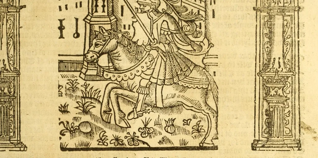 An illustration from The woorkes of Geffrey Chaucer, 1561, leaf 23