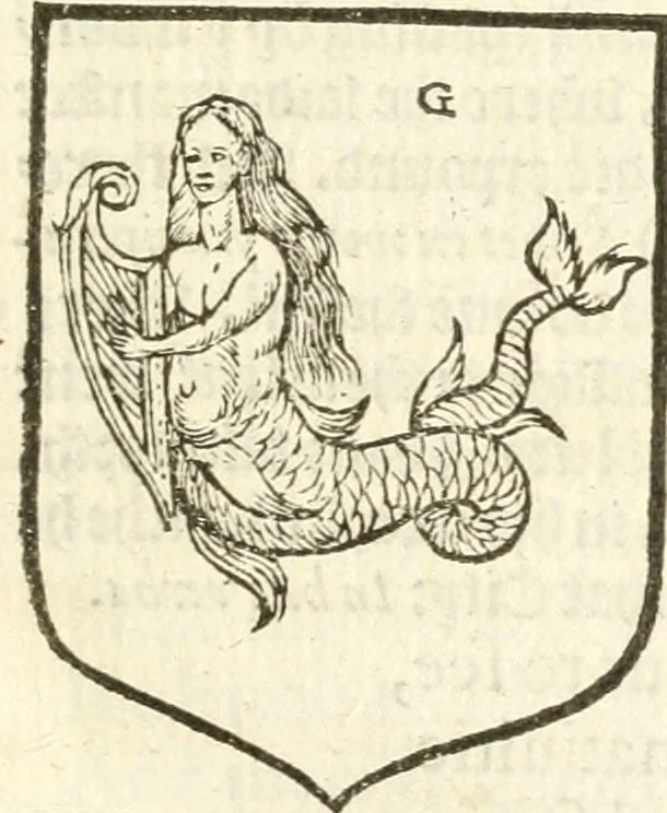 An illustration from Workes of armorie : deuyded into three bookes, entituled, the Concordes of armorie, the Armorie of honor, and of Coates and creastes, 1572, leaf 104