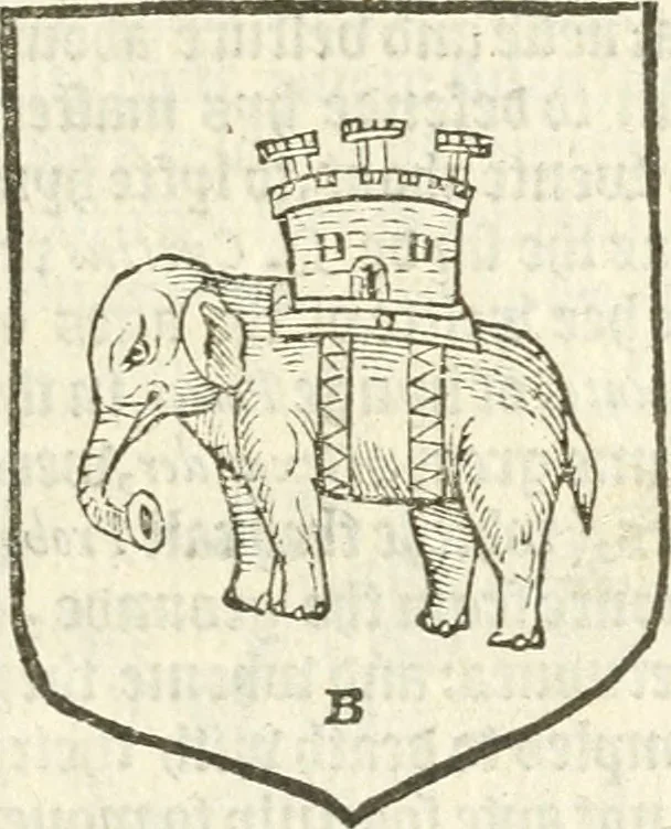An illustration from Workes of armorie : deuyded into three bookes, entituled, the Concordes of armorie, the Armorie of honor, and of Coates and creastes, 1572, leaf 114
