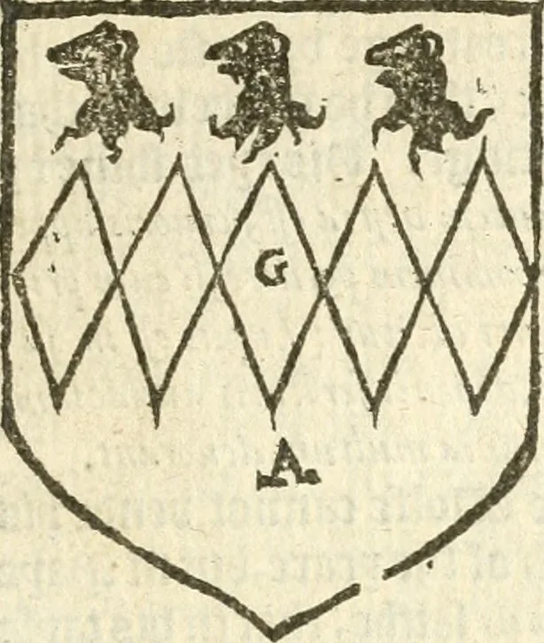 An illustration from Workes of armorie : deuyded into three bookes, entituled, the Concordes of armorie, the Armorie of honor, and of Coates and creastes, 1572, leaf 120