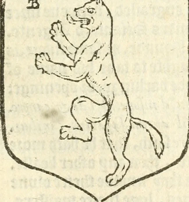An illustration from Workes of armorie : deuyded into three bookes, entituled, the Concordes of armorie, the Armorie of honor, and of Coates and creastes, 1572, leaf 120