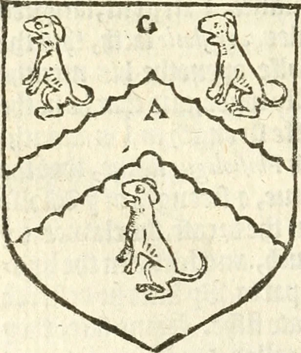 An illustration from Workes of armorie : deuyded into three bookes, entituled, the Concordes of armorie, the Armorie of honor, and of Coates and creastes, 1572, leaf 121
