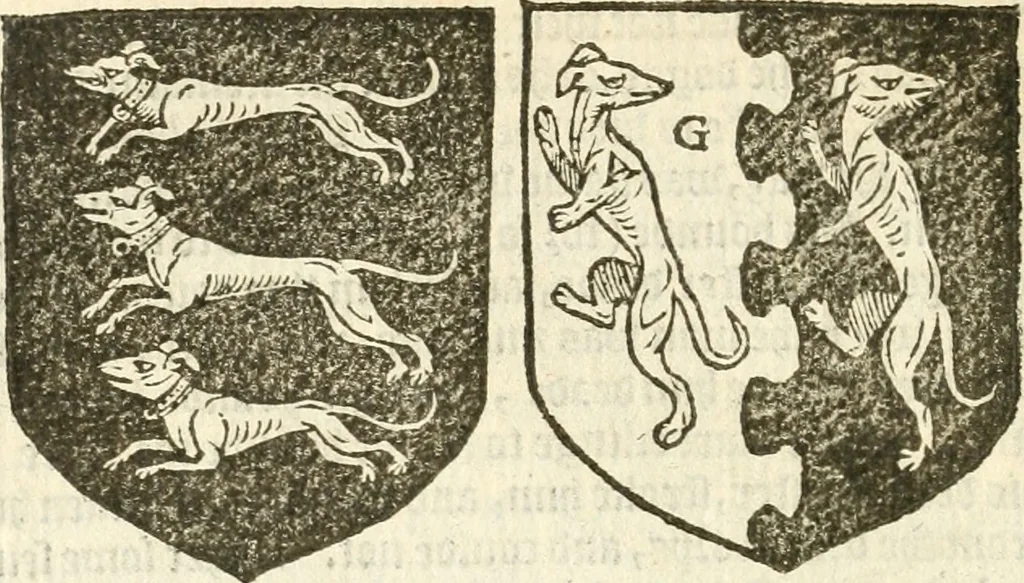 An illustration from Workes of armorie : deuyded into three bookes, entituled, the Concordes of armorie, the Armorie of honor, and of Coates and creastes, 1572, leaf 123
