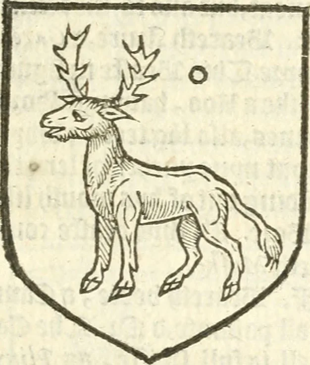 An illustration from Workes of armorie : deuyded into three bookes, entituled, the Concordes of armorie, the Armorie of honor, and of Coates and creastes, 1572, leaf 126