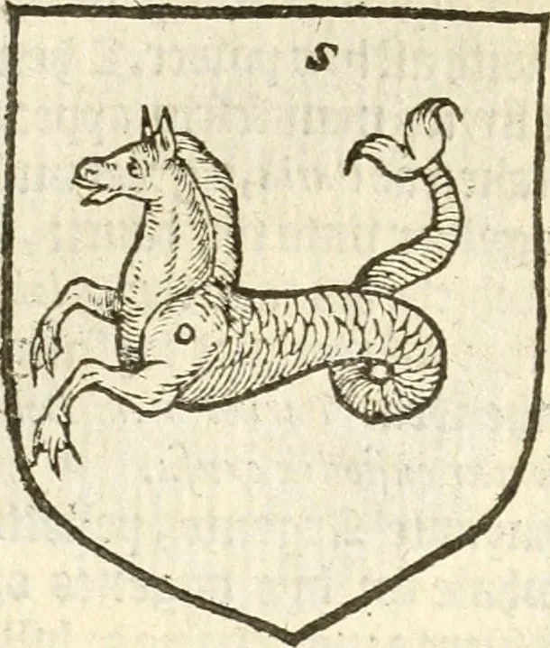 An illustration from Workes of armorie : deuyded into three bookes, entituled, the Concordes of armorie, the Armorie of honor, and of Coates and creastes, 1572, leaf 143