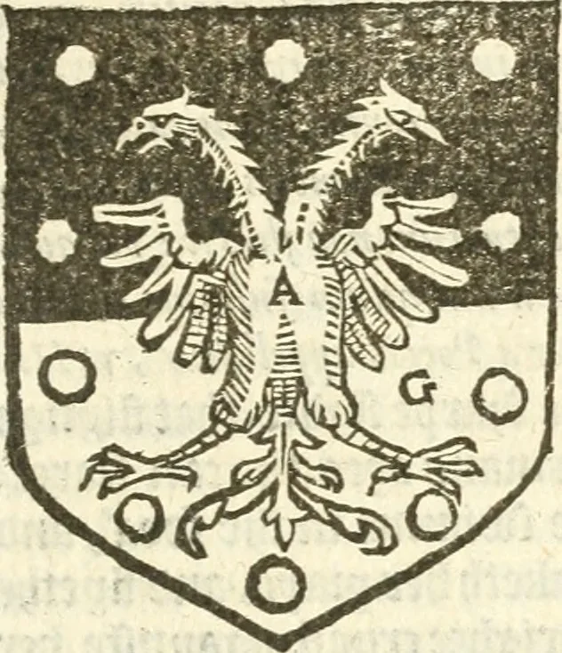 An illustration from Workes of armorie : deuyded into three bookes, entituled, the Concordes of armorie, the Armorie of honor, and of Coates and creastes, 1572, leaf 146