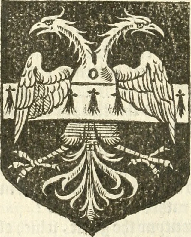 An illustration from Workes of armorie : deuyded into three bookes, entituled, the Concordes of armorie, the Armorie of honor, and of Coates and creastes, 1572, leaf 147