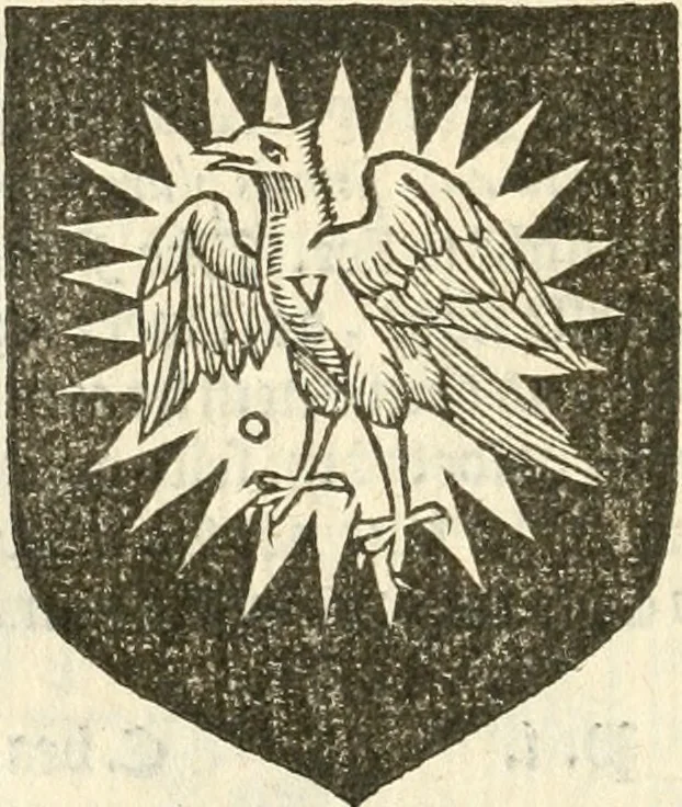 An illustration from Workes of armorie : deuyded into three bookes, entituled, the Concordes of armorie, the Armorie of honor, and of Coates and creastes, 1572, leaf 151