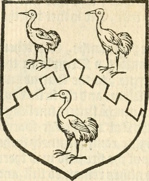 An illustration from Workes of armorie : deuyded into three bookes, entituled, the Concordes of armorie, the Armorie of honor, and of Coates and creastes, 1572, leaf 153
